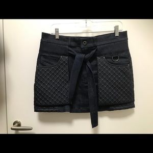 Diesel Black Gold denim skirt with flap detail